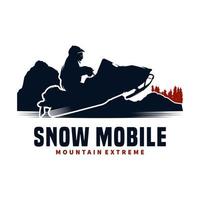 Snow Mobile vector illustration logo design