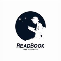 reading book logo design template vector