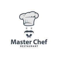 diseño de logotipo de restaurante master chef vector