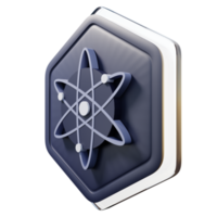 Cosmos ATOM Badge Crypto 3D Rendering png