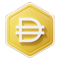 dai dai distintivo crypto 3d interpretazione png