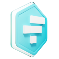 token ftx ftt insignia representación criptográfica 3d png