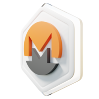 renderização 3d de criptografia de distintivo monero xmr png