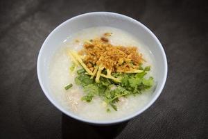 Rice porridge thai food rice soup rice gruel photo