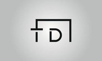 diseño del logotipo de la letra td. logotipo de td con forma cuadrada en colores negros vector plantilla de vector libre.