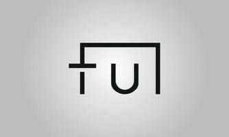 Letter TU logo design. TU logo with square shape in black colors vector free vector template.