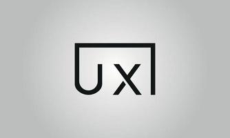 diseño del logotipo de la letra ux. logotipo de ux con forma cuadrada en colores negros vector plantilla de vector libre.