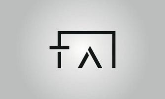 Letter TA logo design.  TA logo with square shape in black colors vector free vector template.