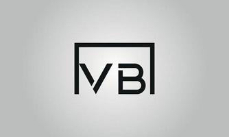 Letter VB logo design. VB logo with square shape in black colors vector free vector template.