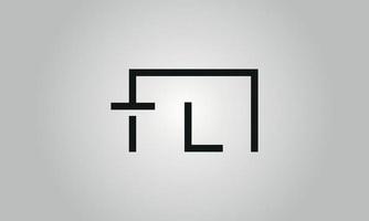 Letter TL logo design. TL logo with square shape in black colors vector free vector template.