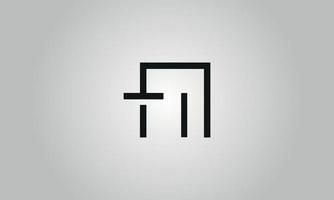 Letter TI logo design. TI logo with square shape in black colors vector free vector template.