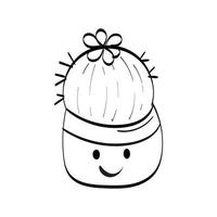 Cute Hand Drawn Cactus for print vector