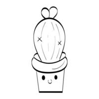 lindo cactus dibujado a mano para imprimir vector