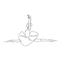 continuous line drawing illustration of ballet dancer vector