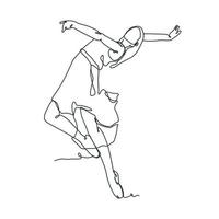 continuous line drawing illustration of ballet dancer vector