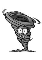 Cartoon hurricane tornado character vector