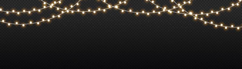 Christmas lights isolated. Christmas glowing garland.for the new year and christmas. light effect. Vector illustration.