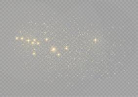 efecto de luz especial de brillo de chispas amarillas. destellos vectoriales. patrón abstracto de navidad. partículas de polvo mágico brillante vector