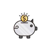 Piggy bank vector icon