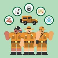 Zookeeper job Flat Design Character Illustration vector