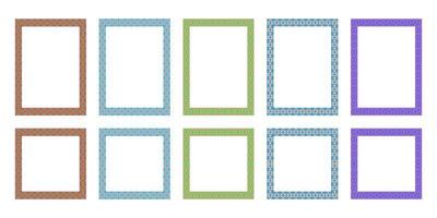 modern colored ethnic border frame collection set vector