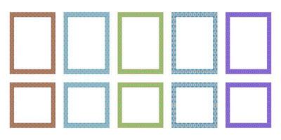 modern colored ethnic border frame collection set vector