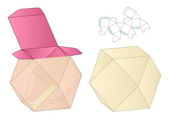Box packaging die cut template design. 3d mock-up