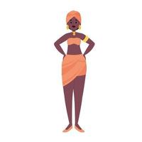 mujer africana de pie vector