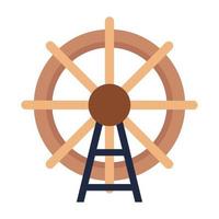 wooden mill wheel vector