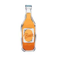 golden beer in bottle vector