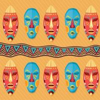african masks pattern vector