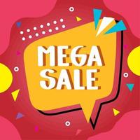 mega venta en bocadillo vector