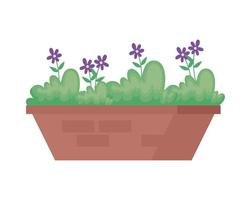 planta de jardinería con flores vector