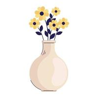 flowers in vase vector