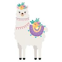 linda llama con flores vector