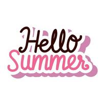 hello summer lettering vector