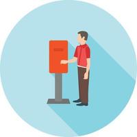 Parking Meter Flat Long Shadow Icon vector