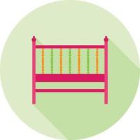 Baby Cot Flat Long Shadow Icon vector