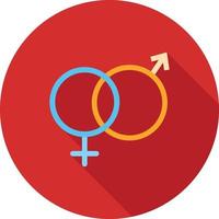 Male and Female Flat Long Shadow Icon vector