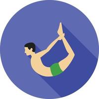 Bow Pose Flat Long Shadow Icon vector