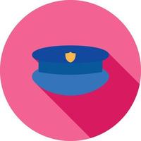 Policeman's hat Flat Long Shadow Icon vector