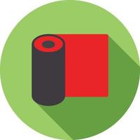 Rolled Mat Flat Long Shadow Icon vector