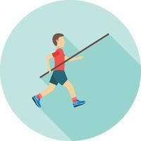 Pole Vault Flat Long Shadow Icon vector