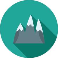 Ice Top Mountain Flat Long Shadow Icon vector