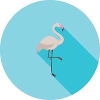 Flamingo Flat Long Shadow Icon vector