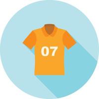 icono de sombra larga plana de camiseta deportiva vector