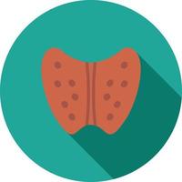 Thyroid Flat Long Shadow Icon vector