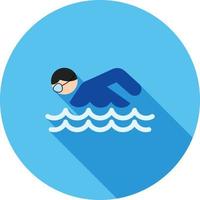 Swimming Person Flat Long Shadow Icon vector