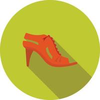 Stylish Sandals Flat Long Shadow Icon vector