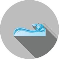 Water II Flat Long Shadow Icon vector